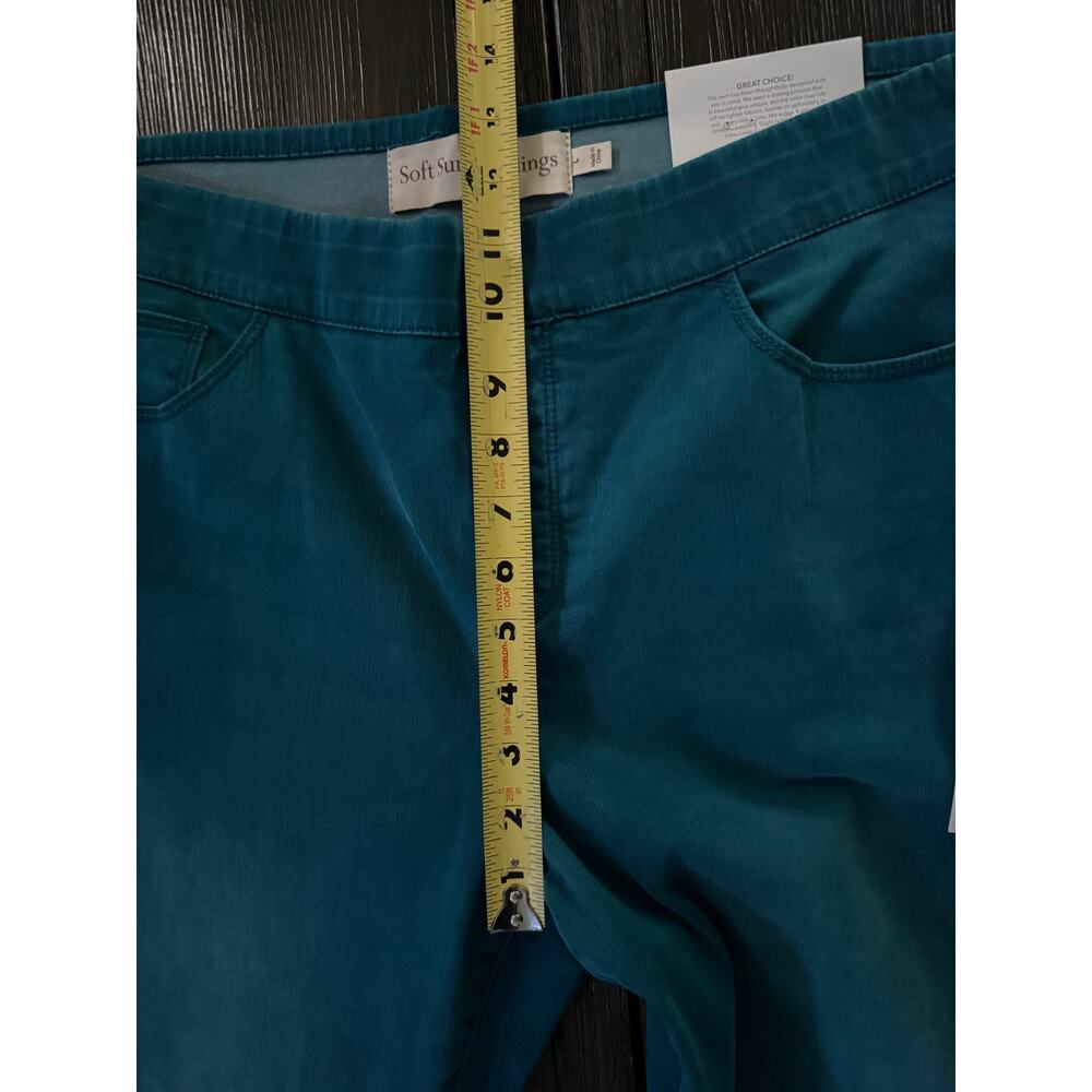 Soft Surroundings Women's Size L Teal Smoothing Full Length Pants Coastal Office - Picture 7 of 10